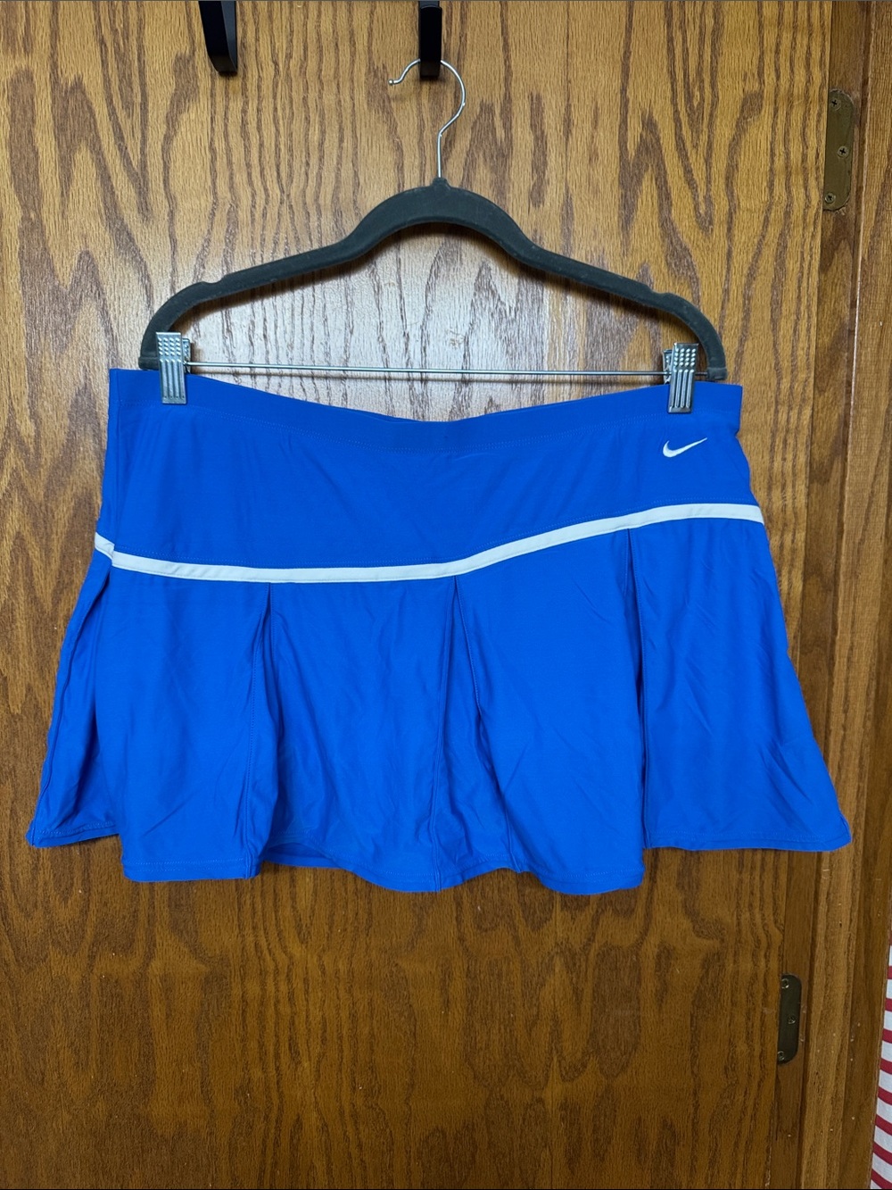Nike Blue Tennis Skort with White Stripe and pleats